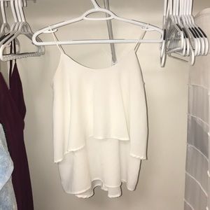 White 2 layer flounce top